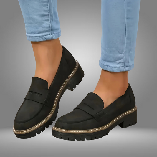Women Platform Slip On Loafers | Grip Sole Work Shoes