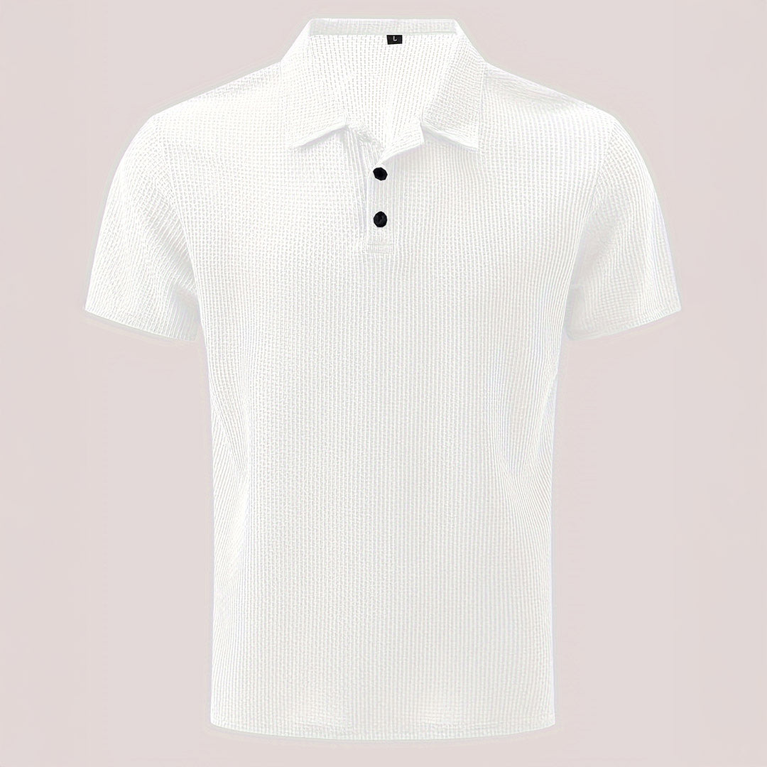 Men’s Casual Polo T Shirt | Short Sleeve Textured Style