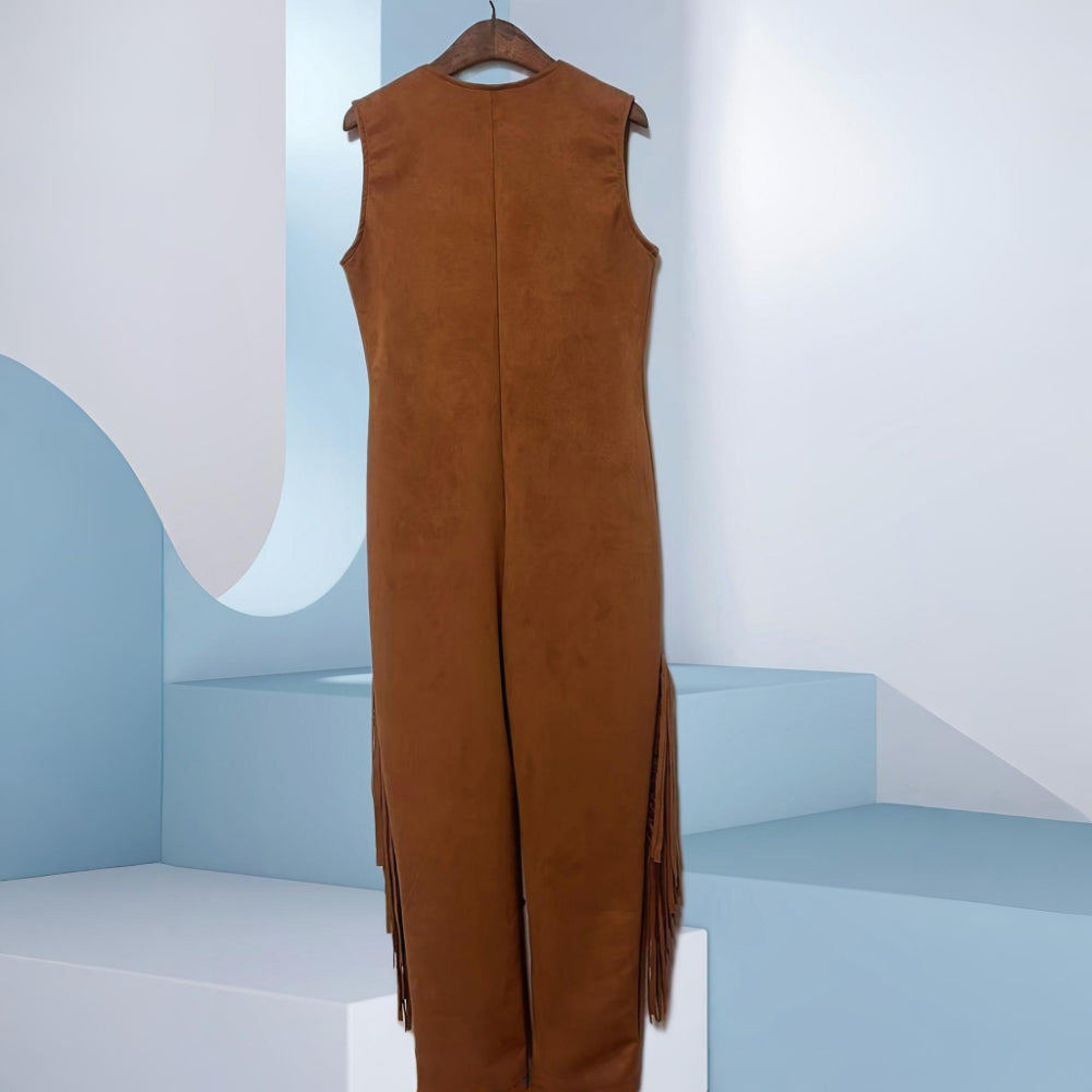Halloween Costume Women Western Fringe Jumpsuit