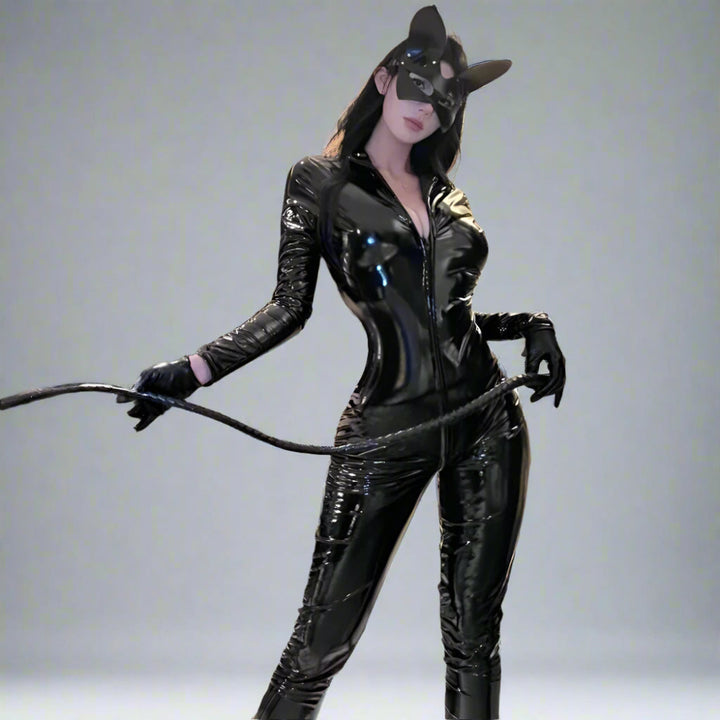 Halloween Costume Women Faux Leather Catsuit