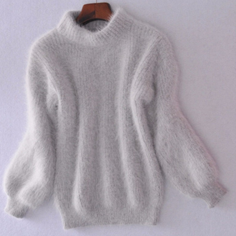 Women's Soft Cozy Fuzzy Sweater Warm Knit Pullover