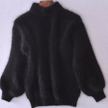 Women's Soft Cozy Fuzzy Sweater Warm Knit Pullover