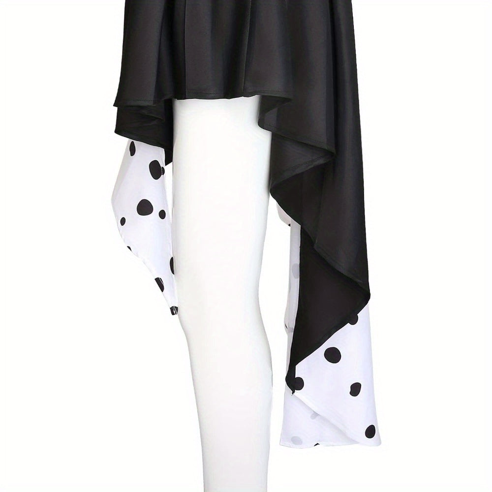 Women’s Hooded Halloween Movie Costume Dress | Asymmetrical Dalmatian - Image 7