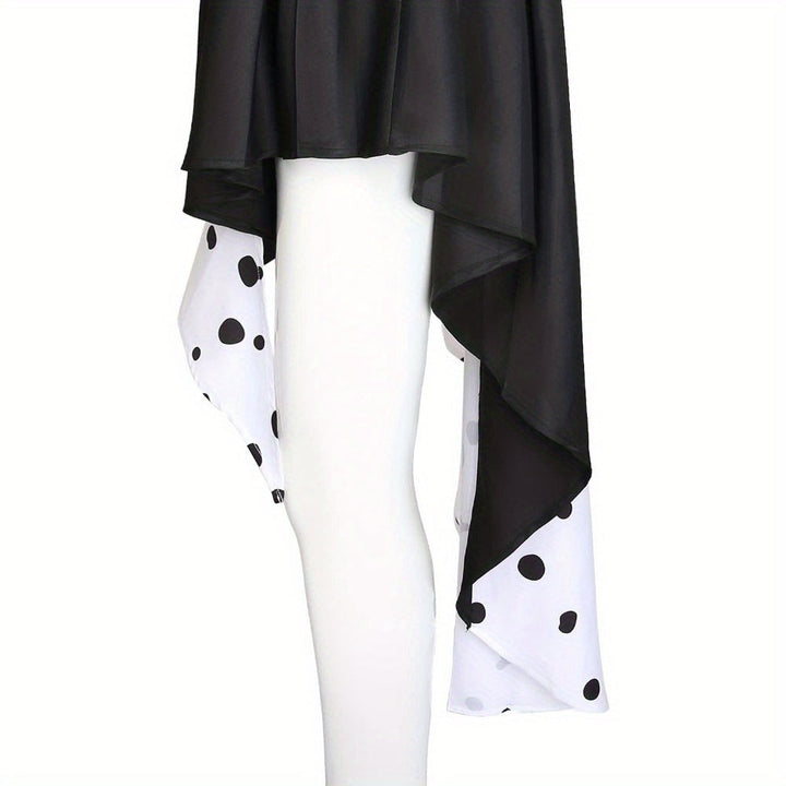 Women’s Hooded Halloween Movie Costume Dress | Asymmetrical Dalmatian - Image 7