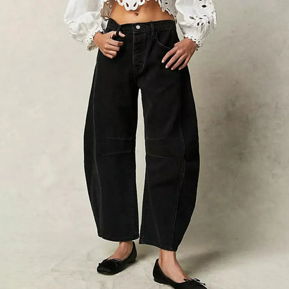 Women’s Wide Leg Cropped Jeans | Baggy Casual Fit
