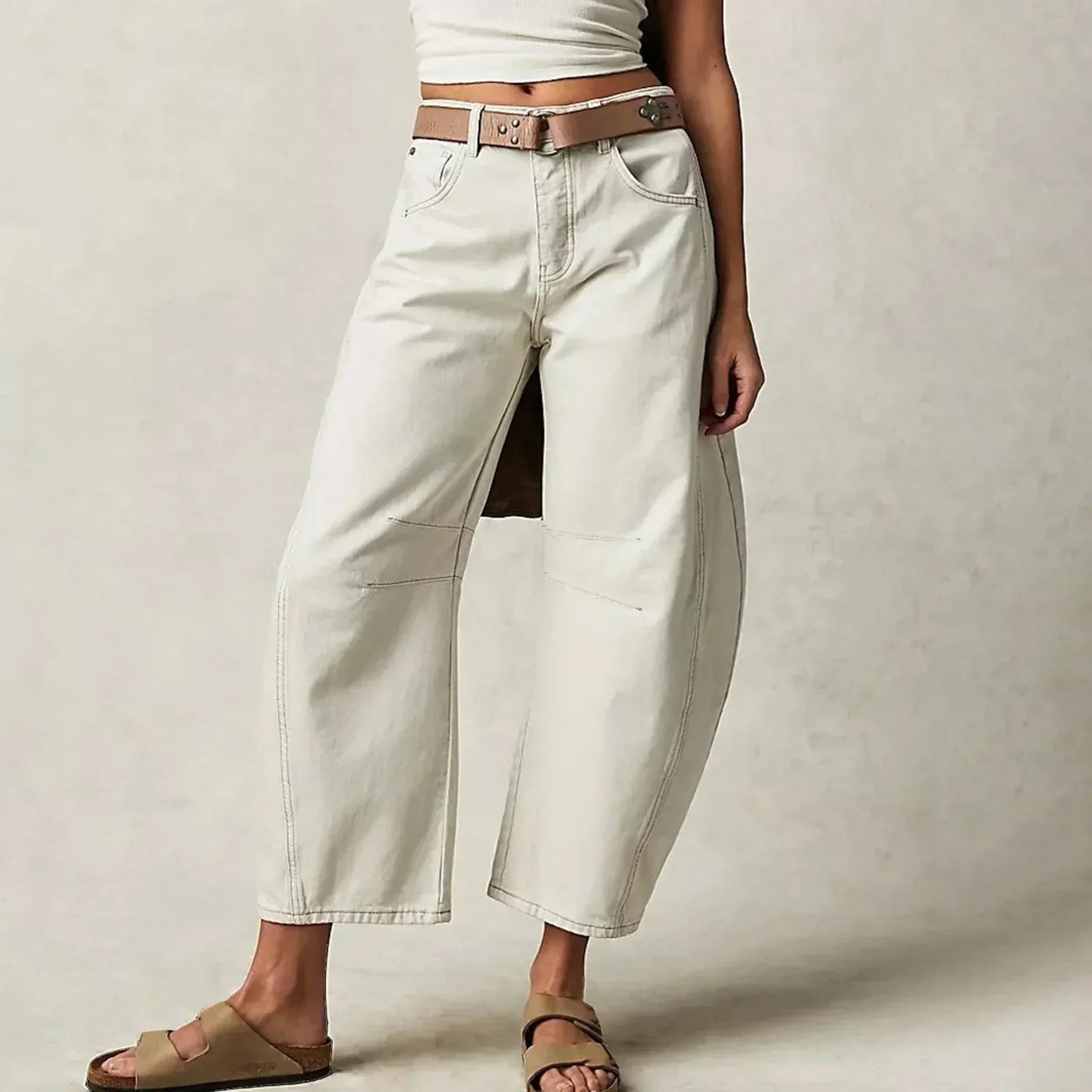Women’s Wide Leg Cropped Jeans | Baggy Casual Fit