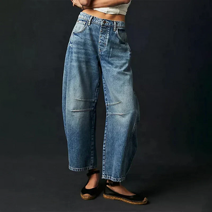 Women’s Wide Leg Cropped Jeans | Baggy Casual Fit