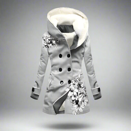 Women’s Hooded Faux Fur Winter Coat | Warm Double Breasted