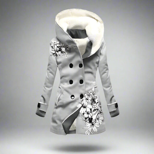 Women’s Hooded Faux Fur Winter Coat | Warm Double Breasted