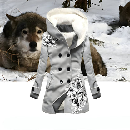 Women’s Hooded Faux Fur Winter Coat | Warm Double Breasted