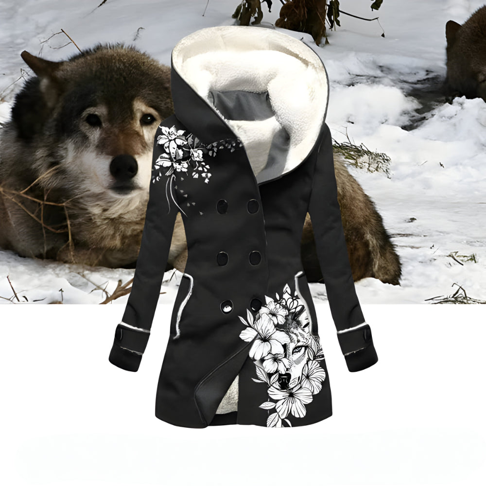 Women’s Hooded Faux Fur Winter Coat | Warm Double Breasted