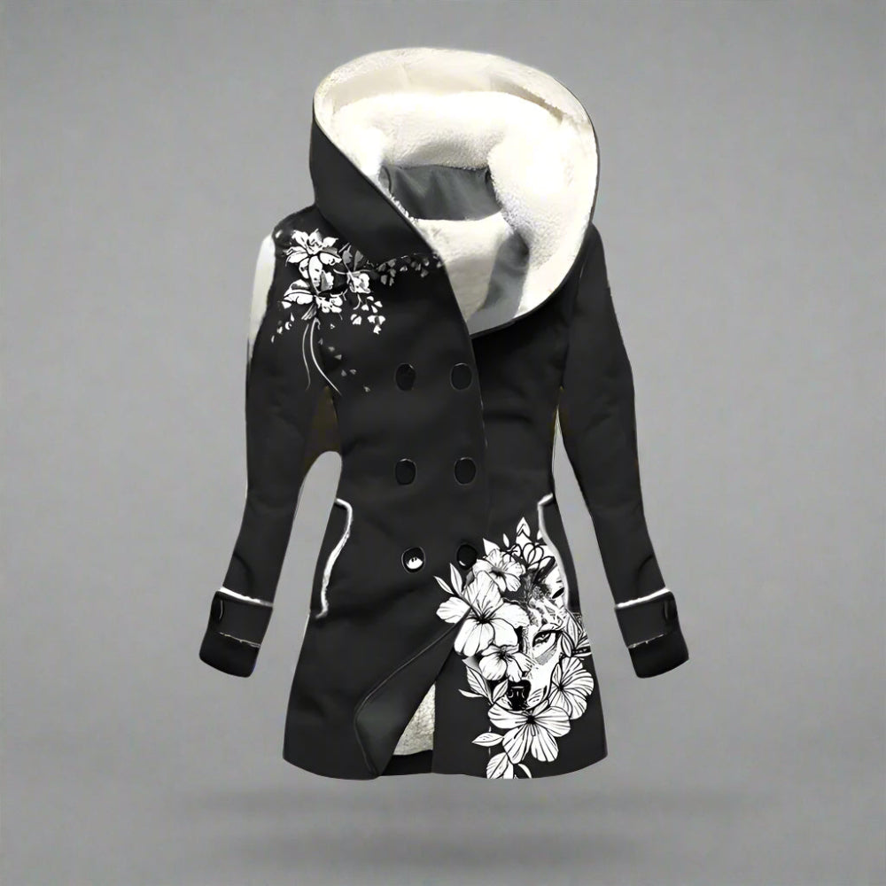 Women’s Hooded Faux Fur Winter Coat | Warm Double Breasted