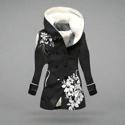 Women’s Hooded Faux Fur Winter Coat | Warm Double Breasted