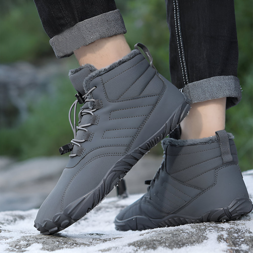 Men’s Waterproof Barefoot Snow Boots | Warm Fur Lined, Non Slip