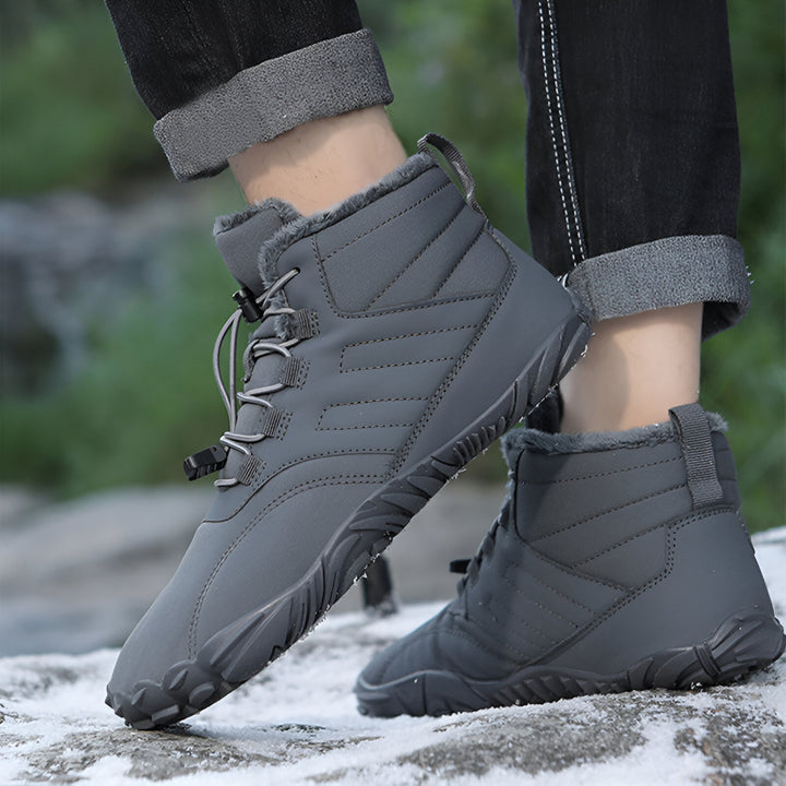 Men’s Waterproof Barefoot Snow Boots | Warm Fur Lined, Non Slip