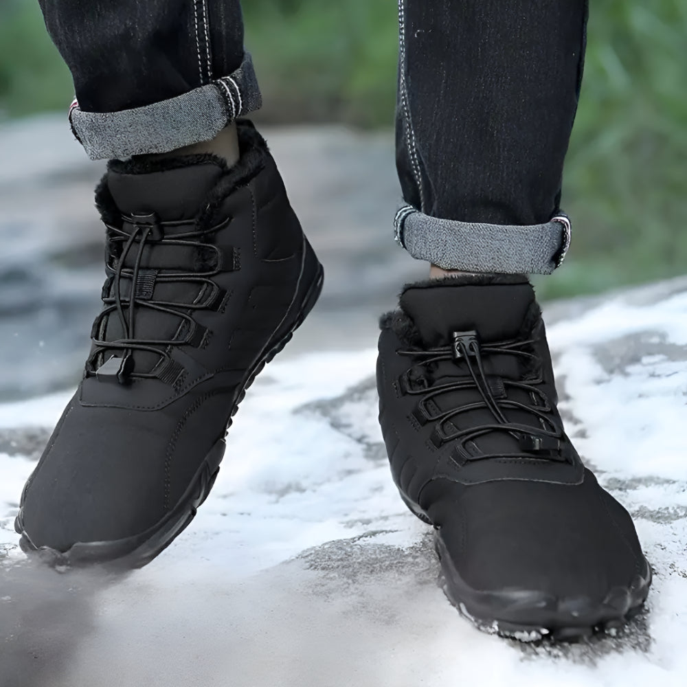 Men’s Waterproof Barefoot Snow Boots | Warm Fur Lined, Non Slip