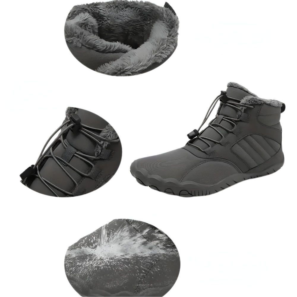 Men’s Waterproof Barefoot Snow Boots | Warm Fur Lined, Non Slip