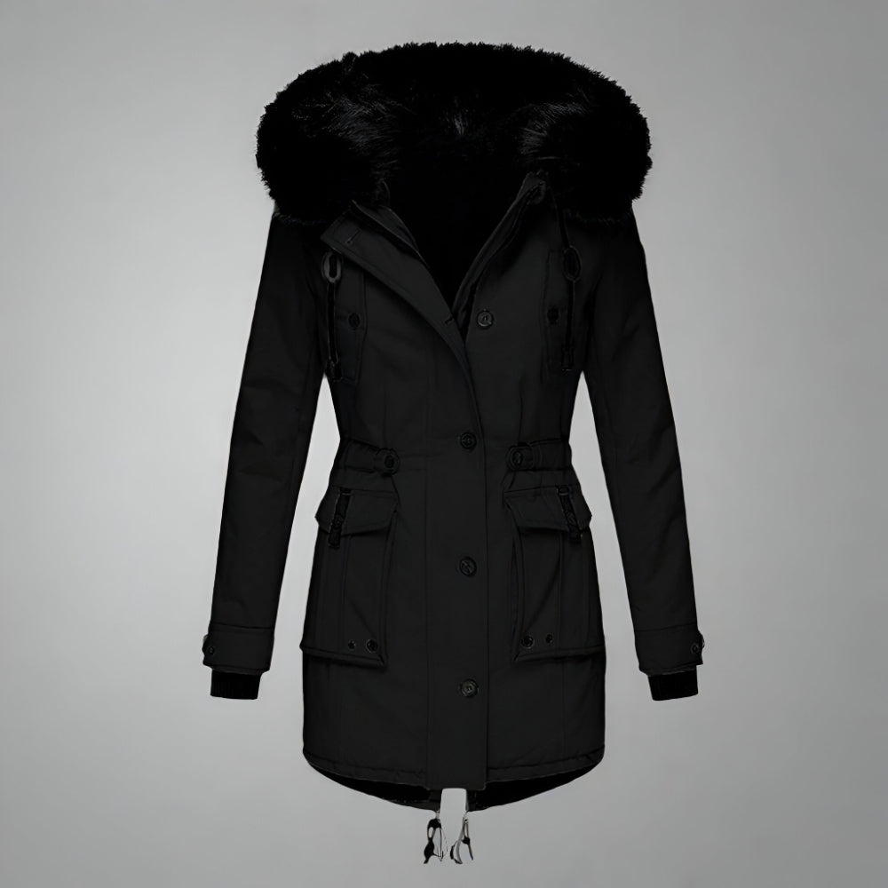 Women’s Warm Winter Parka Coat | Hooded Faux Fur