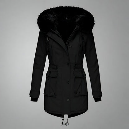 Women’s Warm Winter Parka Coat | Hooded Faux Fur