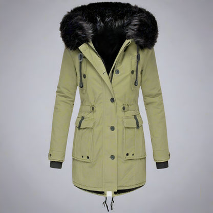 Women’s Warm Winter Parka Coat | Hooded Faux Fur