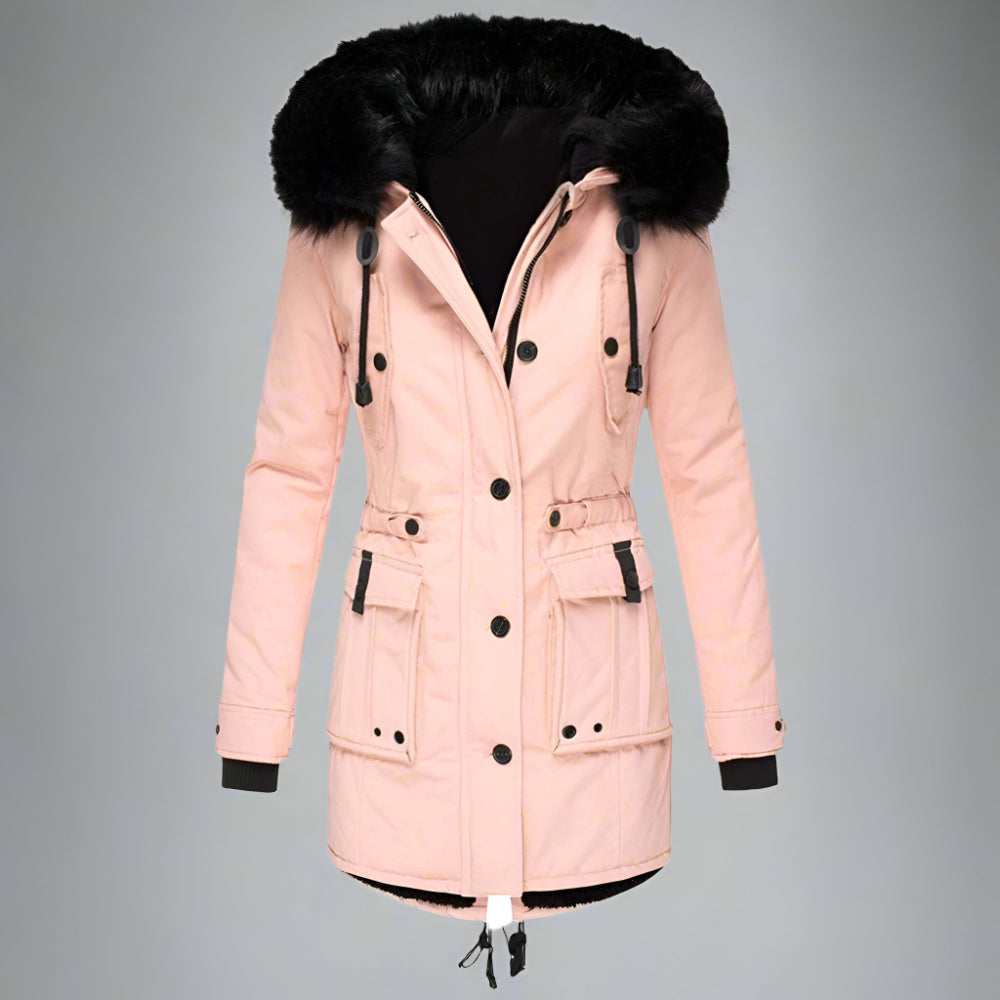 Women’s Warm Winter Parka Coat | Hooded Faux Fur