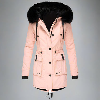 Women’s Warm Winter Parka Coat | Hooded Faux Fur