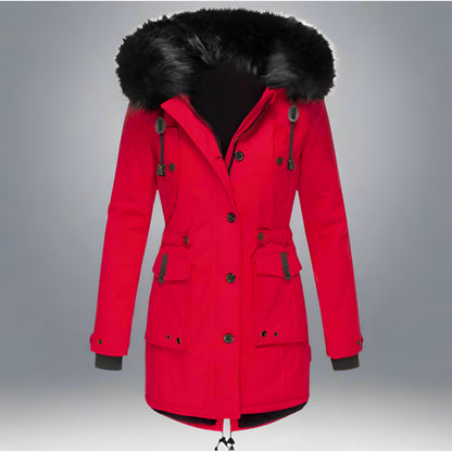 Women’s Warm Winter Parka Coat | Hooded Faux Fur
