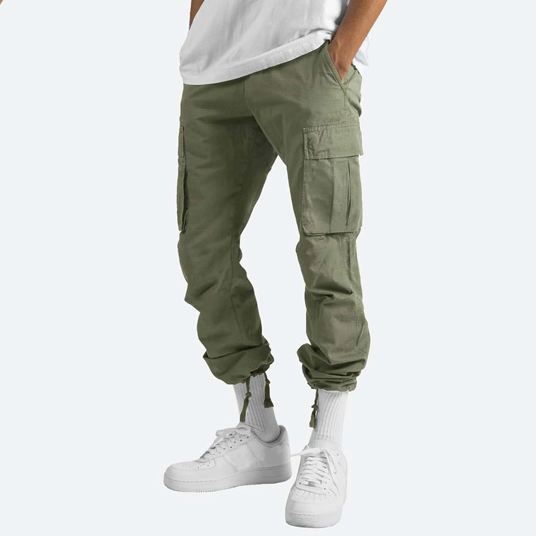 Men's Cargo Pants | Wide Leg Work Trousers with Zipper Pockets