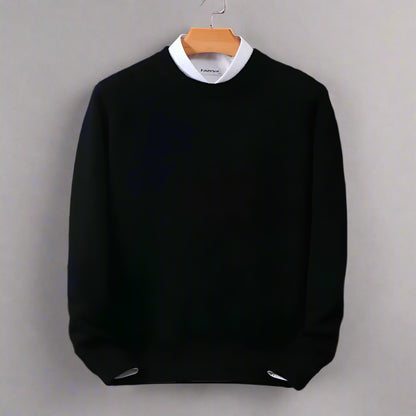 Men’s knitted winter sweater | crew neck warm jumper