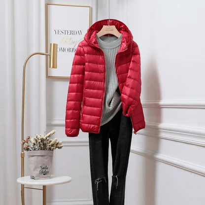 Women’s Lightweight Puffer Jacket | Winter Hooded Coat