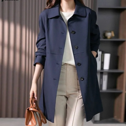 Women’s Long Trench Coat | Lightweight Spring Overcoat