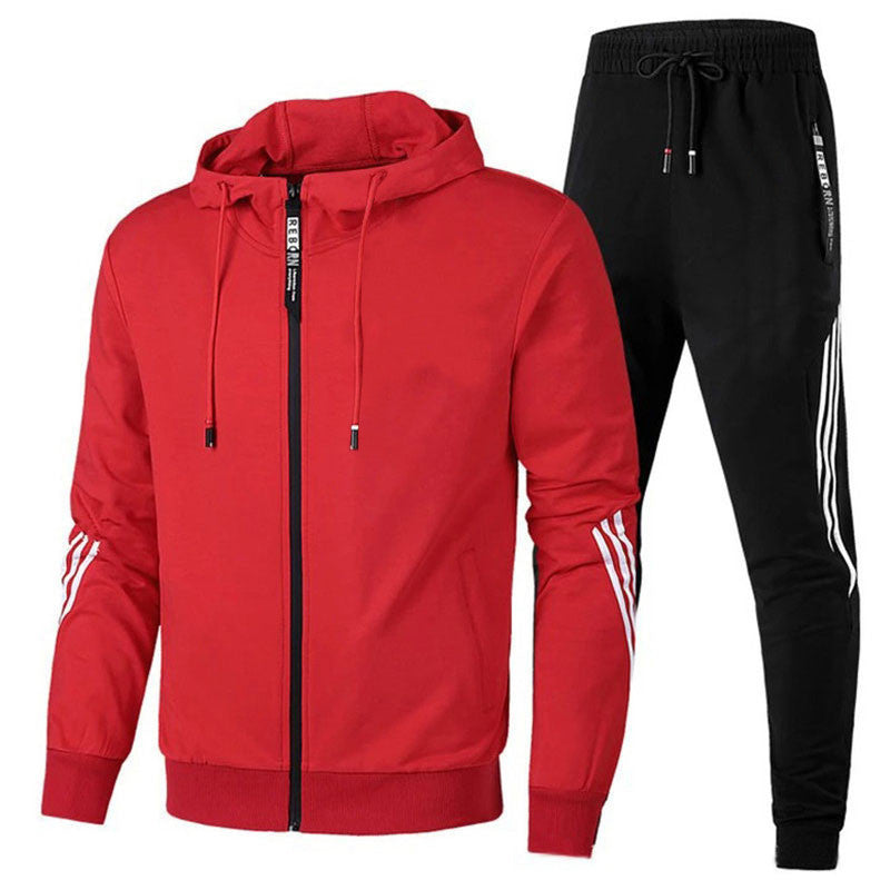 Comfortable Men's Tracksuit - Milan-Red-S-State of Style