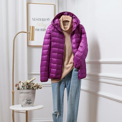 Women’s Lightweight Puffer Jacket | Winter Hooded Coat