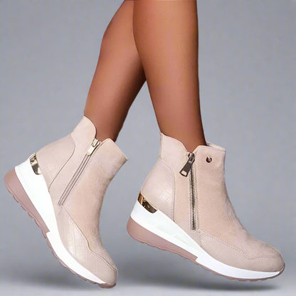 Women's Wedge Boots | Comfortable Zip Up Ankle Boots