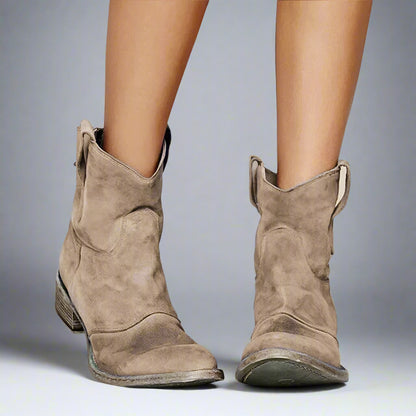 Zoe Western Ankle Boots - Image 1