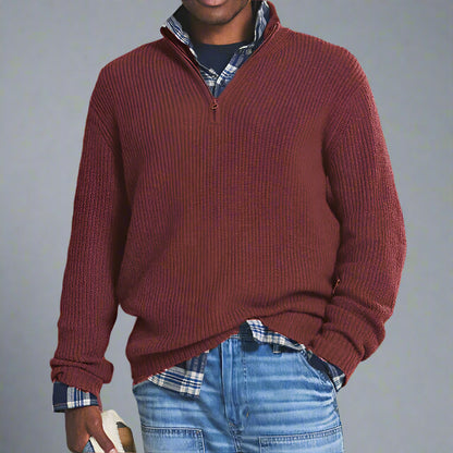 Men’s Knitted Half Zip Jumper | Warm Winter Sweater